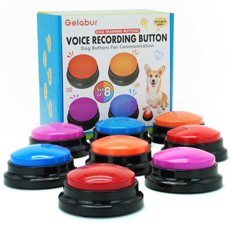 Set of 8 Dog Buttons for Communication, Voice Recordable Buttons for Classroom, Dog Training Talking Buttons Starter Set, Pet Easy Speaking Buttons Tools - PawsPlanet Australia
