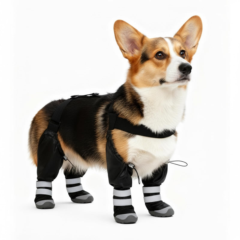 Upgraded Dog Suspender Boots, Waterproof Dog Rain Boot, Anti-Slip Winter Snow Dog Shoes Leggings, Adjustable Suspender Boots for Small Dogs, Paws Protector for Outdoor Dogs Walking Hiking (S) S - PawsPlanet Australia