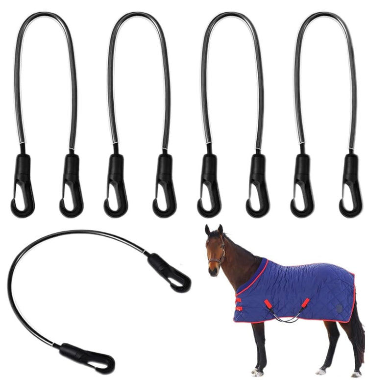 4 Pack Adjustable Elastic Horse Blanket Straps with Double Ended Clips - Suitable for Horse Tails, Horse Blankets for Real Horses & More (20-30 Inches) - PawsPlanet Australia
