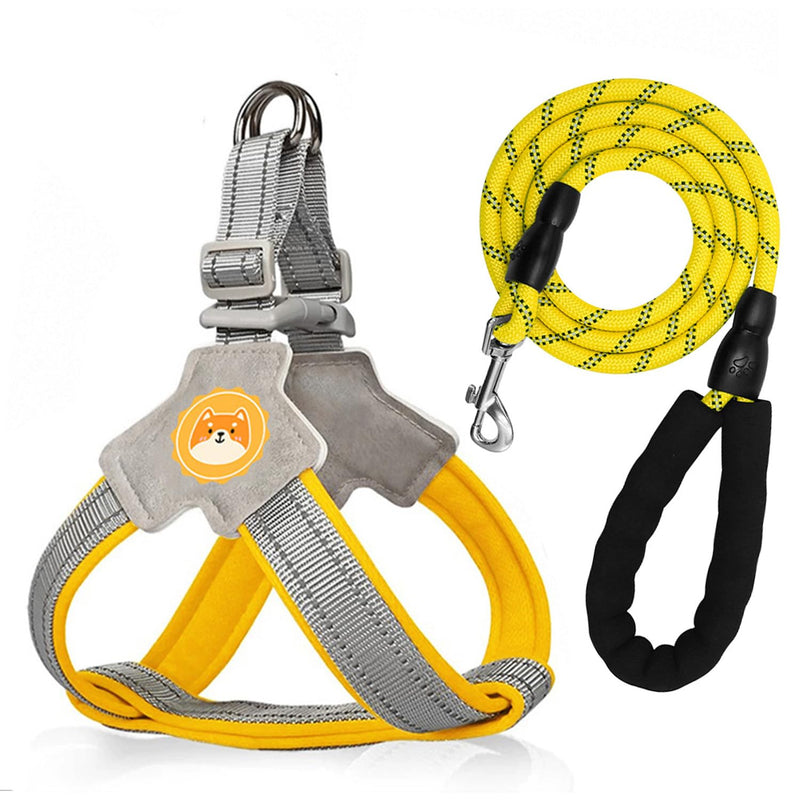 No Pull Dog Harness with Breathable Mesh Padding, Reflective Strips, Escape Proof Design, Quick Adjust Fit for Training & Walking Small, Medium, and Large Dogs (Yellow, L) Yellow - PawsPlanet Australia