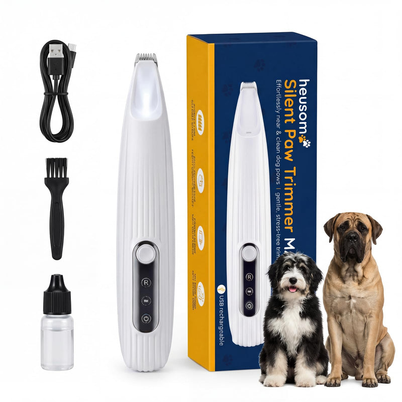 Silent Groom Pro Pet Paw Trimmer | Cordless Shaver for Dogs, Cats, Big & Small Animals with Light | Rechargeable Home and Salon Grooming Tool for Paws, Face, Ears, Butt - PawsPlanet Australia