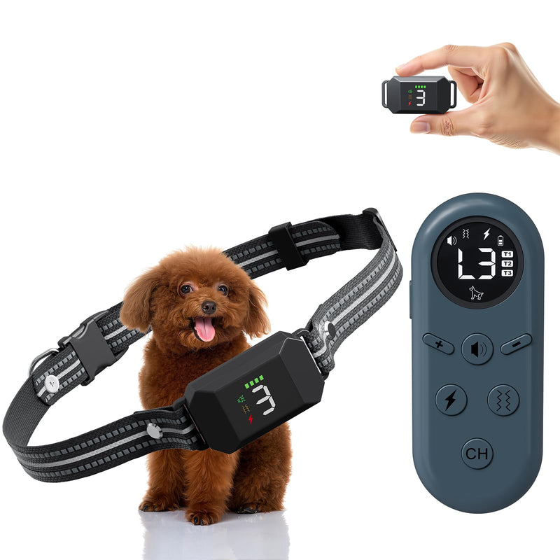 Small Shock Collar for Small Dogs, Dog Training Collar with Remote for Small & Medium Dogs 5-30lbs, Waterproof, Rechargeable, 1300ft Range, Collar with Beep, Vibration, Safe Shock Black - PawsPlanet Australia