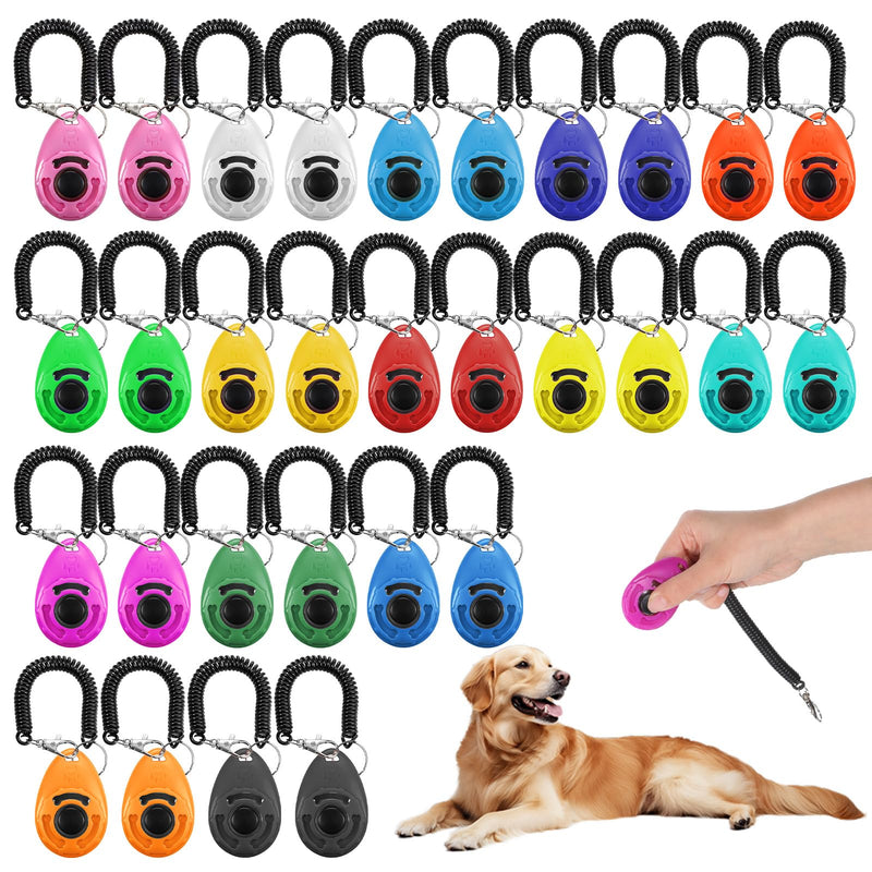 30 Pcs Dog Training Clicker, Pet Behavioral Training Clickers with Wrist Strap Bird Clicker Cat Clickers Puppy Trainings Supplies for Dogs Cats Horses Birds Behavioral Train Accessories - PawsPlanet Australia