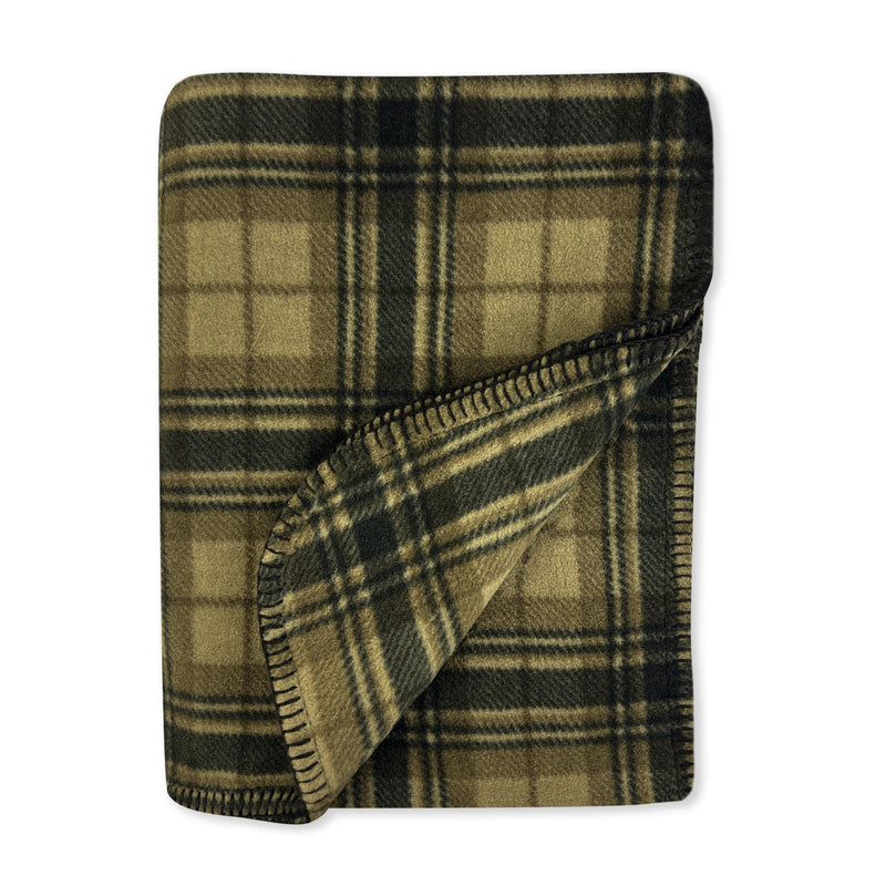 Preston II – The Polar Fleece Throw, Super-Soft Recycled Polar Fleece Dog Blanket Couch Coat Sofa and Car Protecter for Small, Medium, Large Dogs - 40”x 50”, Olive Chesterfield Plaid, One Size - PawsPlanet Australia