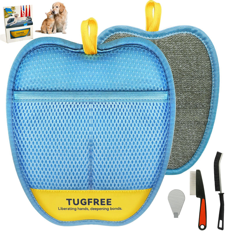 TUGFREE Pet Hair Removal Glove for Dogs & Cats, Electrostatic Magic Brush Grooming & Washable Fur Remover Mitt for Furniture Couch Carpet Clothes Car Seats, 60% More Efficient Pet Hair Remover
