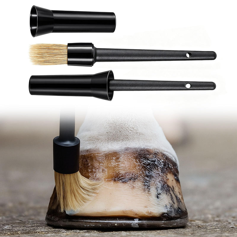 2 Set Hoof Oil Brush for Horses with Cap Black for Horse Hoof Care to Restore Dry and Fragile Hooves - PawsPlanet Australia