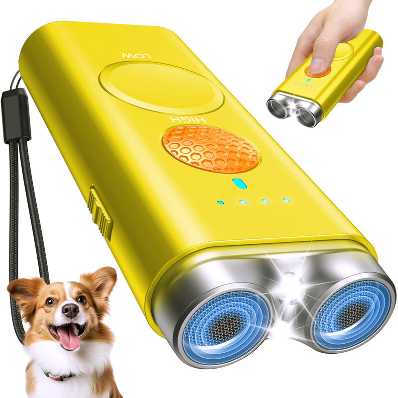 Dog Bark Deterrent Device, Anti Barking Device for Dogs Indoor Outdoor, Barks No More Dog Training Device Handheld Ultrasonic 50 Ft Range Rechargeable with Flashlight for Small Medium Large Dogs