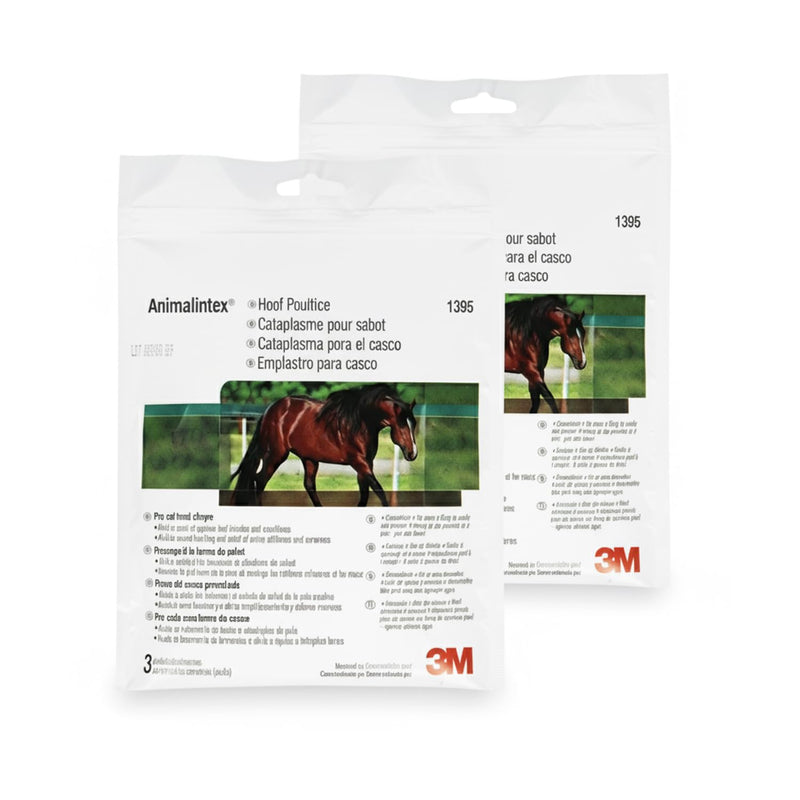 Animalintex Hoof Poultice Pads for Horses - 3 Per Pack, 3M Equine Poultice for Abscess Wounds and Hoof-Treatment - Pre Cut Hoof-Shape 2-Pack - 6 Total Pads - PawsPlanet Australia