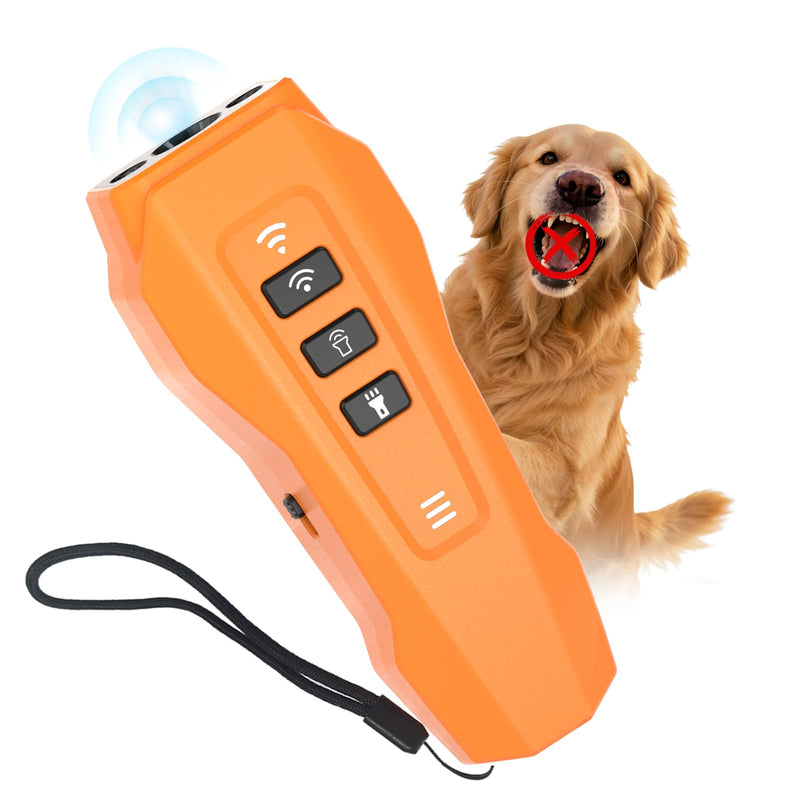 Dog bark Deterrent Device,Ultrasonic Anti Barking, Rechargeable Anti-Barking Device for Dogs Safe & Effective Portable Anti Barking Safe and Effective for Indoor and Outdoor use (Orange) Orange