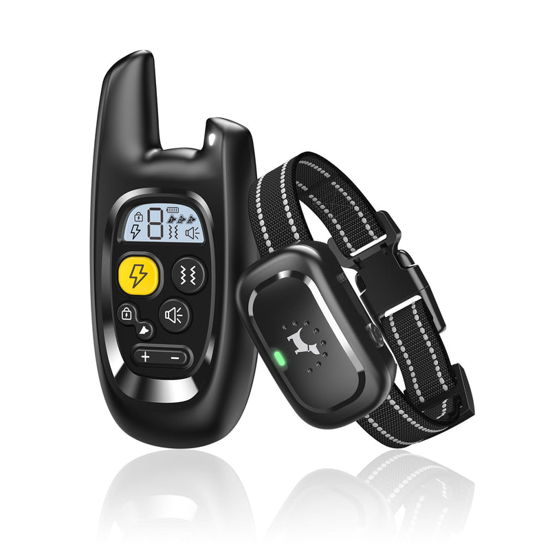 Dog Shock Collar with Remote Control- Training Collar for Small Medium Large Dogs, Electric Collar for Dogs Training Rechargeable, E Collar with Beep, Vibration & Shock-Lock Keypad Black 1-PACK