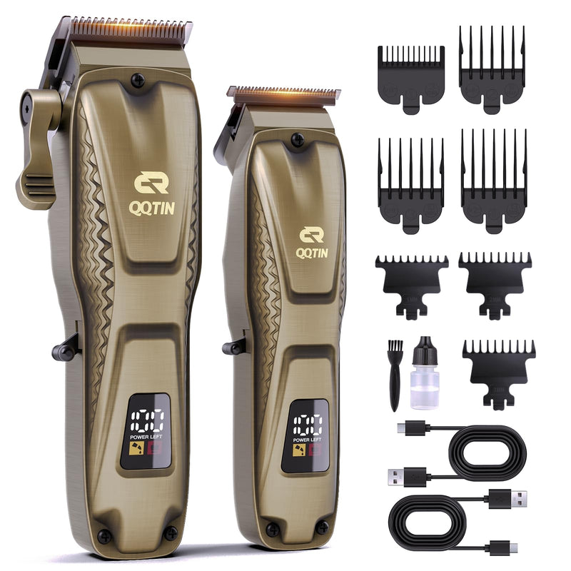 Hair Clippers for Men Professional, Cordless Clippers and Trimmers Set for Hair Cutting, 8500RPM Rechargable Electric Hair Trimmer for Self-Haircut and Family Use (Bronze) Bronze