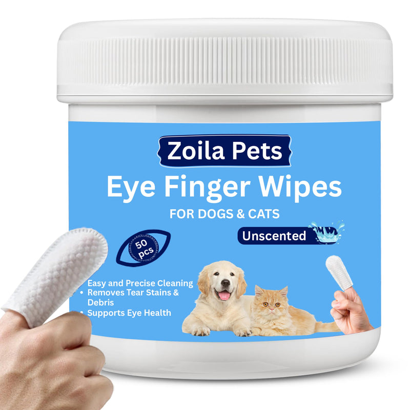 Dog Eye Cleaner Wipes & Cat Eye Wipes | Scent Textured Tear Stain Remover for Dogs, Eye Wipes for Dogs, Dog Tear Stain Remover, Dog Eye Wipes for Discharge and Crust | 50 Count (Unscented) Unscented - PawsPlanet Australia