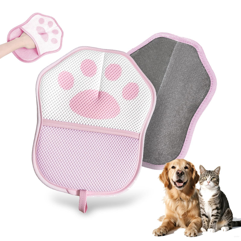 Pet Hair Removal Glove for Dogs & Cats - Electrostatic Grooming Mitt with Dual-Action Bristles | Reusable Washable Furniture Couch Car Lint Remover Tool