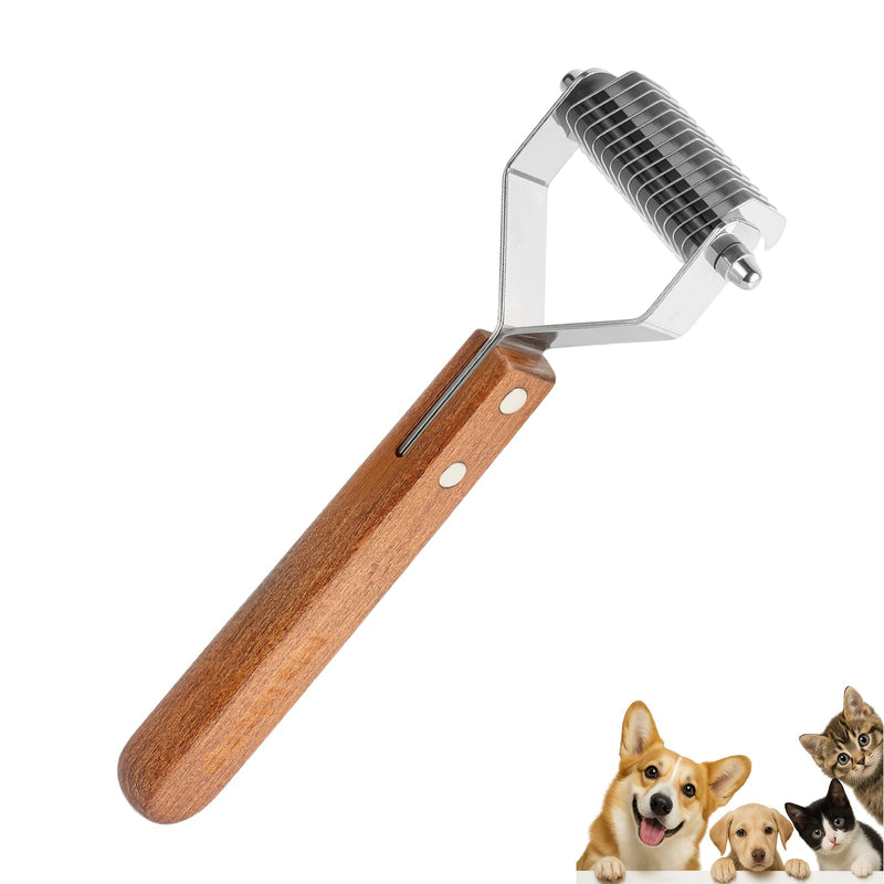 Medium single-sided Pet Hair Removal Comb | High Efficiency Cat Brush& Dog Grooming Tool | Undercoat Rake & Dematting Comb for Long Haired Dogs & Indoor Cats | Slicker Brush for Shedding & Carpet Rake Medium - PawsPlanet Australia