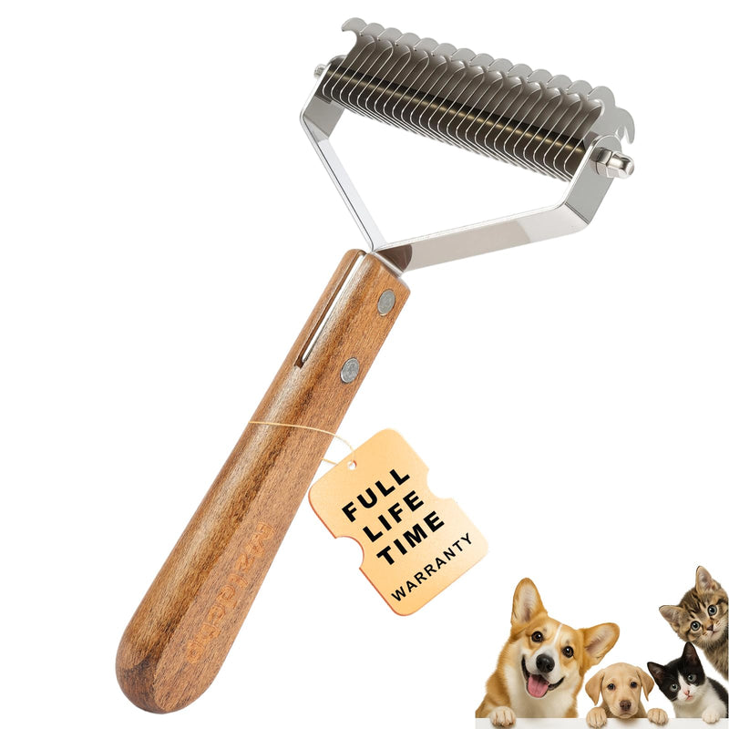 Extra Large 2-Sided Pet Hair Removal Comb | High Efficiency Cat Brush& Dog Grooming Tool | Undercoat Rake & Dematting Comb for Long Haired Dogs & Indoor Cats | Slicker Brush for Shedding & Carpet Rake X-Large - PawsPlanet Australia