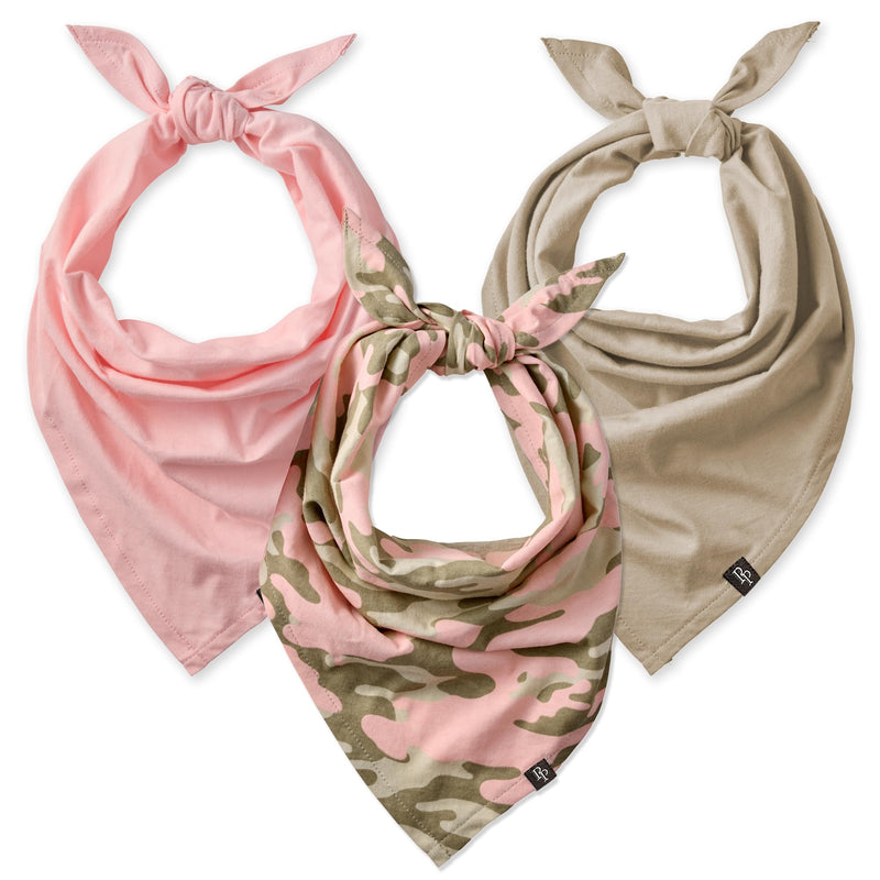 Bandit - THE PET Bandana 100% Organic Cotton Pet Bandanas Clothes for Small, Medium, Large Dogs, 3-Pack Pink Camo, Medium/X-Large - PawsPlanet Australia