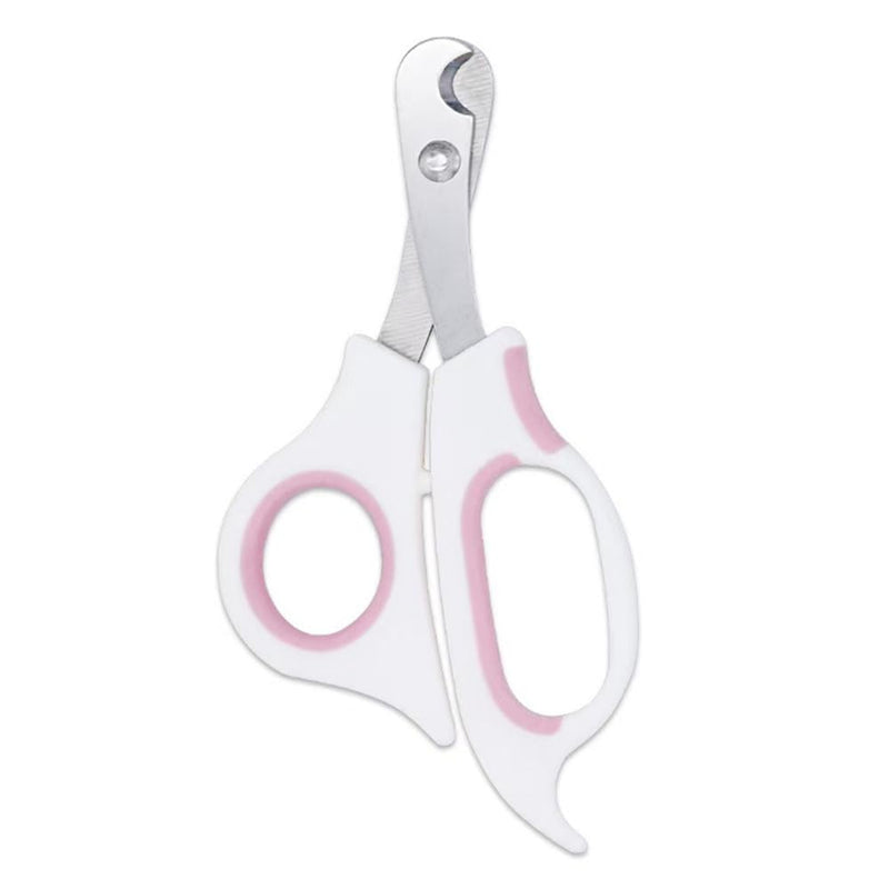 Pet Nail Clippers, Stainless Steel Cat Nail Cutter with Non-Slip Handle Dog Claw Trimmers,Suitable for Small Pet Breeds Such As Puppies, Cats and Rabbits (White) White