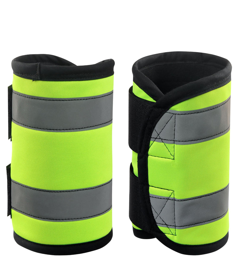 2/Pack High Visibility Horse Leg Wraps, Add Safety, Easy to Put on Horse Boots w/Fleece Interior Fluorescent Yellow Breathable Fabric + Fleece Lining - PawsPlanet Australia