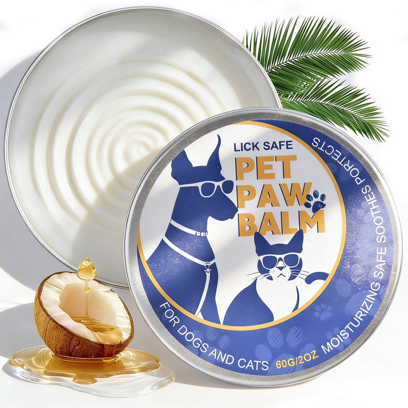 Dog Paw Balm Lick-Safe Paw Balm for Dogs & Cats, Natural Moisturizer with Organic Coconut Oil Quickly Nourishes and Repairs Dry, Cracked Paws and Nose - PawsPlanet Australia