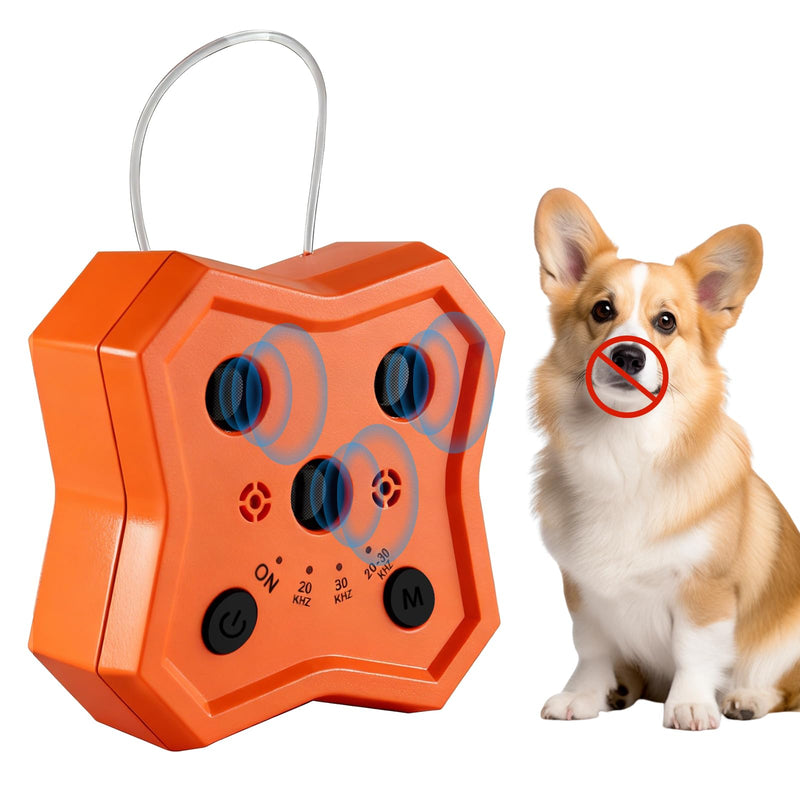 Anti Barking Device for Dogs: Ultrasonic Dog Bark Deterrent Devices with 3 Training Modes 50 FT | Dog Barking Silencer Bark Box for Indoor Outdoor | Stop Barking Control Device for Dogs (Orange) Orange - PawsPlanet Australia