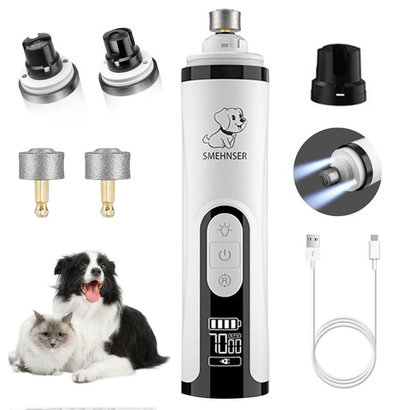 2026 Upgraded Silent Groom Pro Nail Grinder - 3-Speed Cordless Grooming Pro Nail Grinder, Pet Nail Trimmer with 2 LED Light,USB-C Rechargeable & 2 Grinding Wheels for Small Medium Large Dogs and Cats 1pc