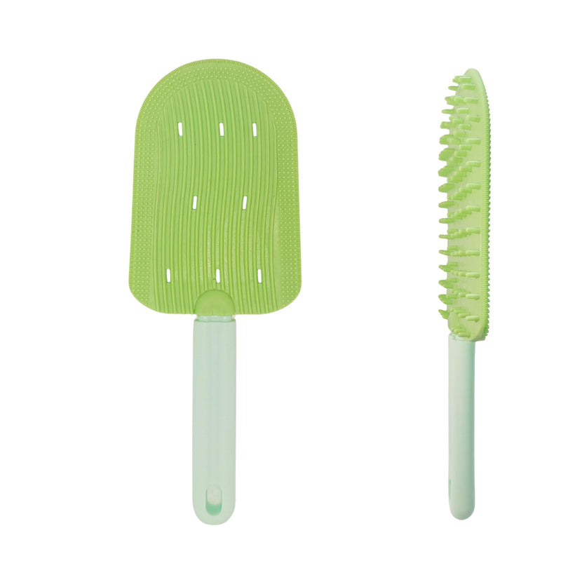 2in1Pet Hair Removal Tool, Cat Grooming Comb,Massage Comb,Fur Removal Tool for Couch,Carpets, Cat Bed,Reusable and Washable, Gently Groom Dogs and Cats, Pet Brush (Green) Green