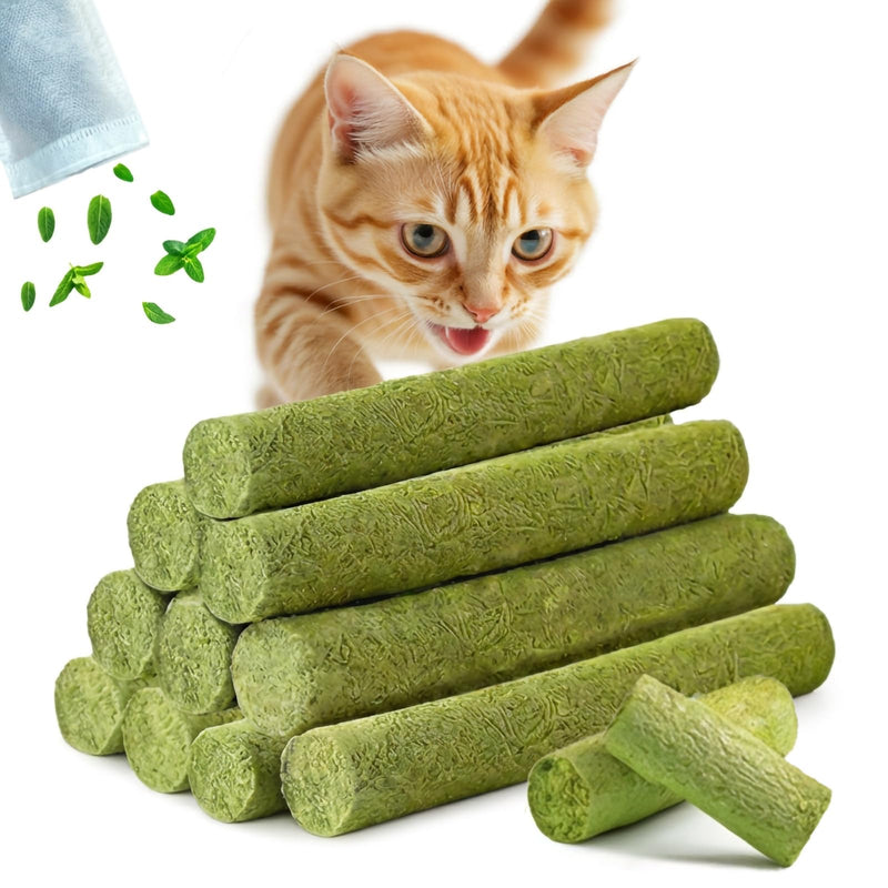 Cat Grass Treat Cats Toy 250g/8.82oz Freeze Dried Catnip Toys Kitten Chew Stick for Removal Hairballs for Cleaning Teeth Indoor Kitty Dental Care Lickable Edible Snack