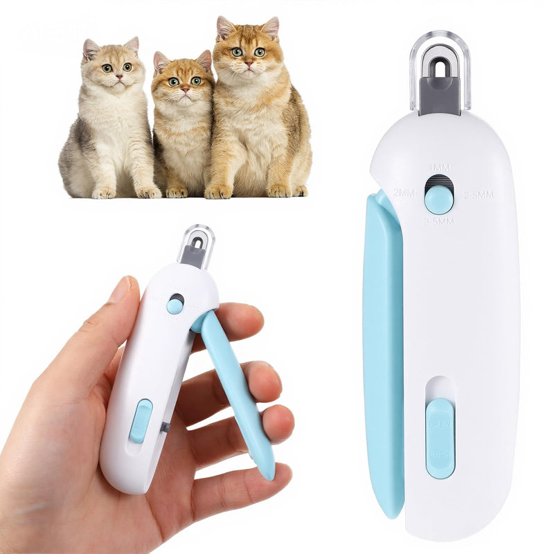 Lusofie Pain-Free Cat Nail Clippers for Indoor Cats - Quick & Safe Claw Trimmer with Guard to Prevent Overcutting, Anti-Splash Design & Hidden Nail File | for Kittens & Adult Cats - PawsPlanet Australia