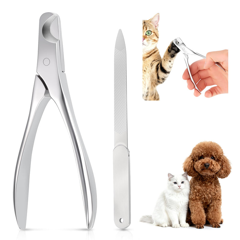 Dog Nail Clippers - All Steel Material, Dog Nnail Trimmers with Built-in Spring, Cat Nail Clipper for All Dogs Cats, Professional Pet Nail Clippers with Free Nail File
