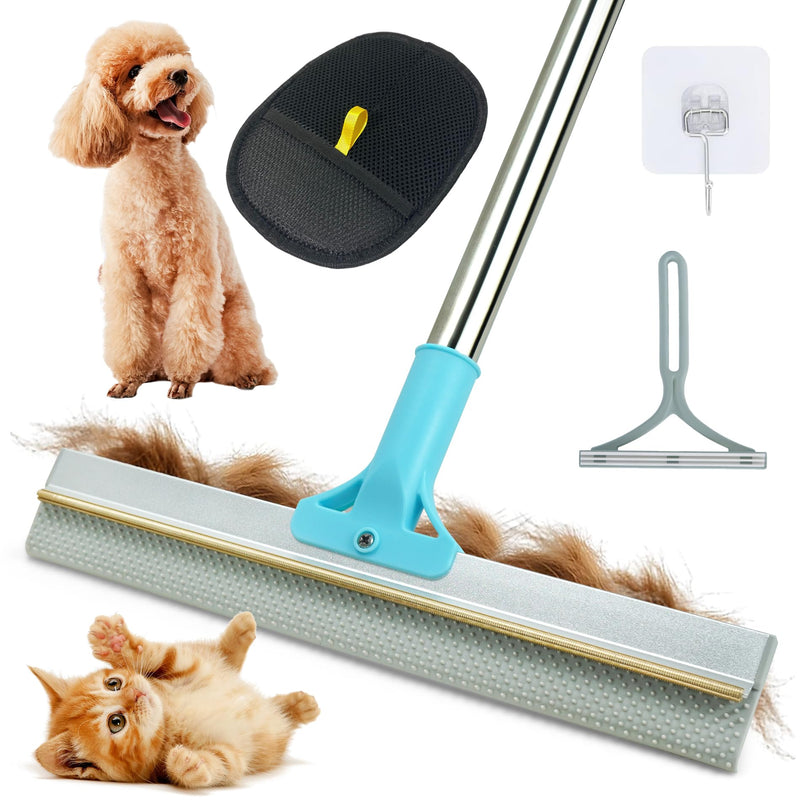 Silicone Carpet Rake for Pet Hair Removal Tool,Magic Brush Dog Hair Removal Glove,Cat Carpet Broom Rake&Pet Hair Remover Tool 3PCS/Set for Rugs, Mats, Couch, Furniture,54inch Scraper Rake Carpet Rake &Pet Hair Removal Tool Set - PawsPlanet Australia