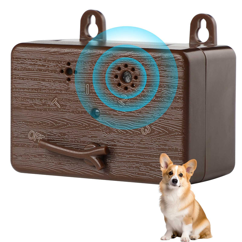 GlossyEnd Anti Barking Device, 50 FT Ultrasonic Dog Barking Control Device, 4 Modes Bark Box,Neighbor Dog Silencer, Dog Barking Silencer for Indoor and Outdoor Use (Brown Brown