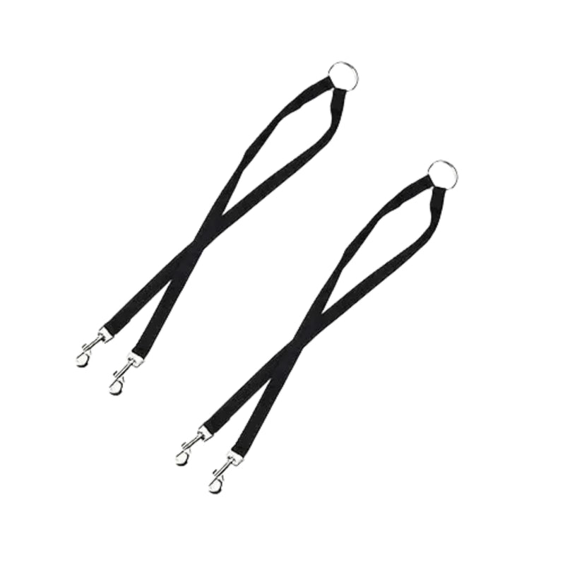 2Pcs Black Double Dog Leash Lead,Adjustable Two Dog Leash Pet Traction Rope with D Coupler N Lead Collars, Harnesses and Leashes for Pet Supplies