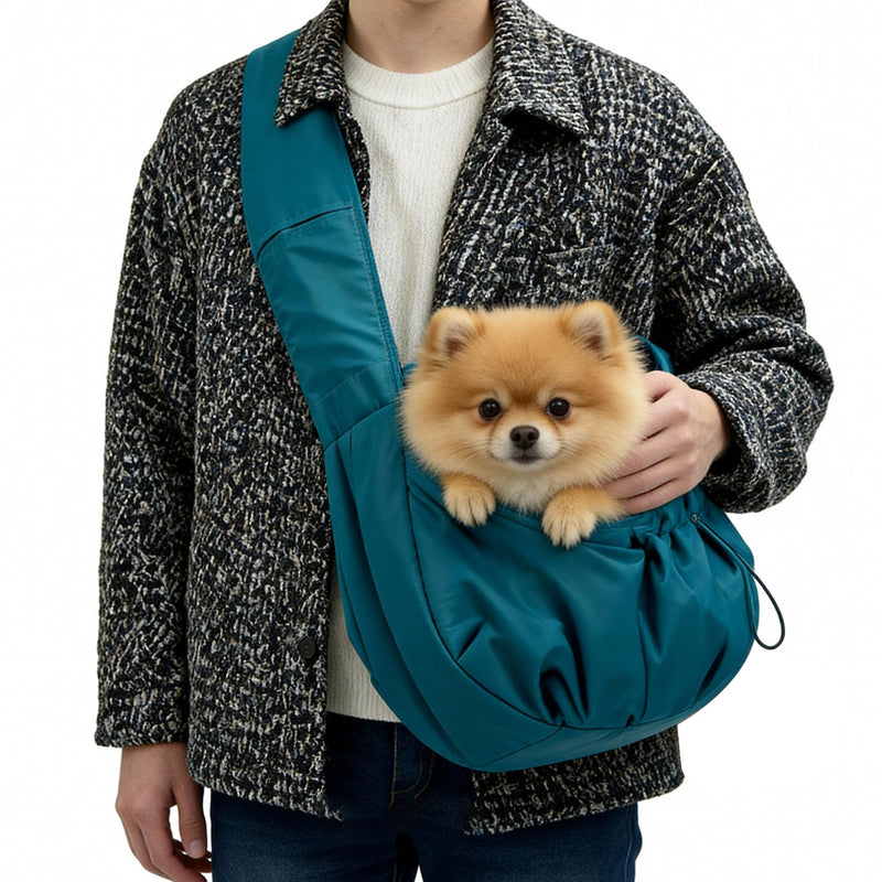 Dog Carrier Sling, Puppy Carrying Backpack Pet Purse with Storage Pockets, Multiple Safety Features Dogs and Cats Harness, Adjustable Shoulder Strap, Suitable for Under 17 lbs (Blue) Blue - PawsPlanet Australia