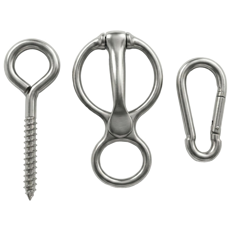 Rmotdb1pcs Horse Tie Ring, Heavy Duty Stainless Steel Tie Ring Horse Training Equipment with Eye Bolt,Quick snap,Humane and Safe Tie Way - PawsPlanet Australia