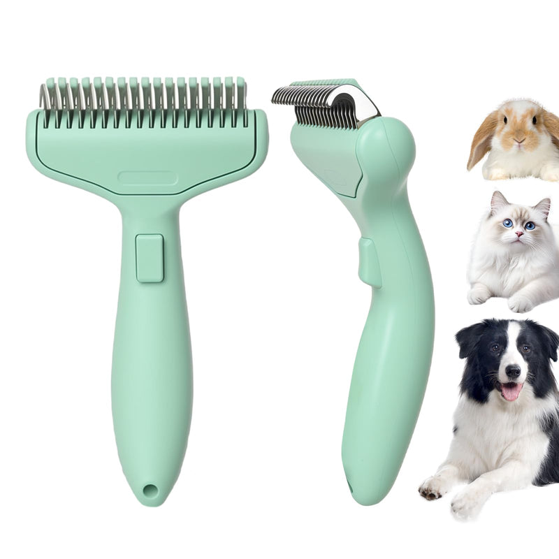 Dog & Cat Brush, Deshedding Brush with Easy Release Button, Premium Grooming Tool for Shed Control & Undercoat Removal, Ideal for Long/Short Haired Pets (Mint Green) Mint Green - PawsPlanet Australia