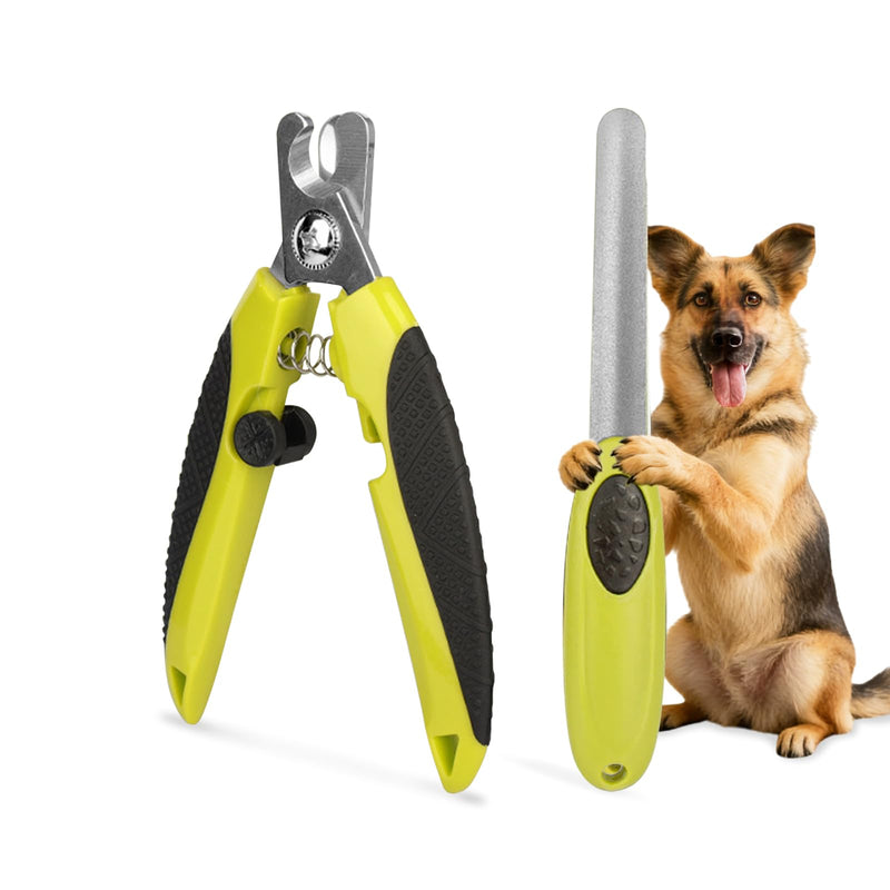 Professional Dog Nail Clipper & File Set, Heavy Duty Stainless Steel Blade with Safety Guard, Anti-Slip Handle, Suitable for Large Breed Dogs, Easy to Use Pet Nail Trimmers - PawsPlanet Australia