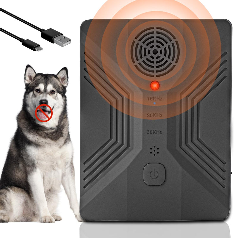 Dog Bark Deterrent Devices, Anti Barking Device for Dogs Long Range 50FT, 3 Modes Stop Dog Barking Devices, Rechargeable Bark Box, Ultrasonic Barking Deterrent Devices for Dog Training (Black) Black