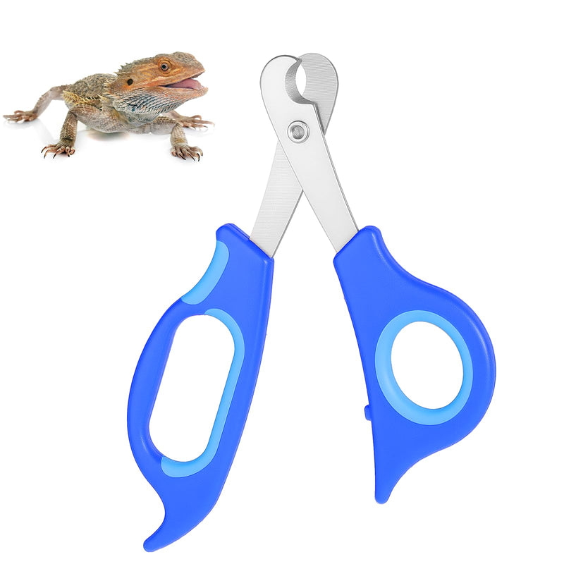 Stainless Steel Bearded Dragon Nail Clippers, Reptile Nail Clippers for Small Reptiles, Turtle, Chameleon, Hedgehog(Blue)