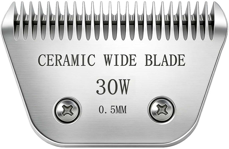 Precision Ceramic Wide Blades for Dog Grooming,Compatible with Andis,Oster A5,Wahl km10 Clippers-Dog and Cat Grooming Replacement Blade (30W(0.5MM)) 30W(0.5MM)