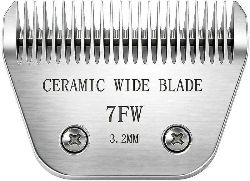 Precision Ceramic Wide Blades for Dog Grooming,Compatible with Andis,Oster A5,Wahl km10 Clippers-Dog and Cat Grooming Replacement Blade (7FW(3.2MM)) 7FW(3.2MM)