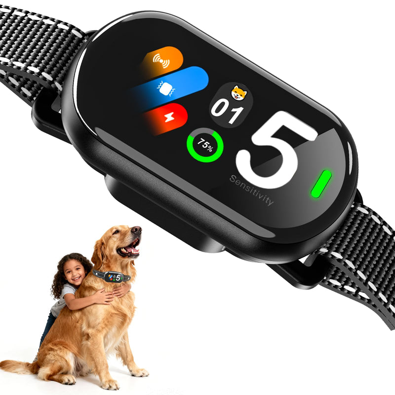 Smart Bark Collar for Dogs - 5 Safe Training Modes & 5 Sensitivity Levels, IP67 Waterproof, Adjustable & Lightweight No Bark Collar for Small, Medium, Large Dogs