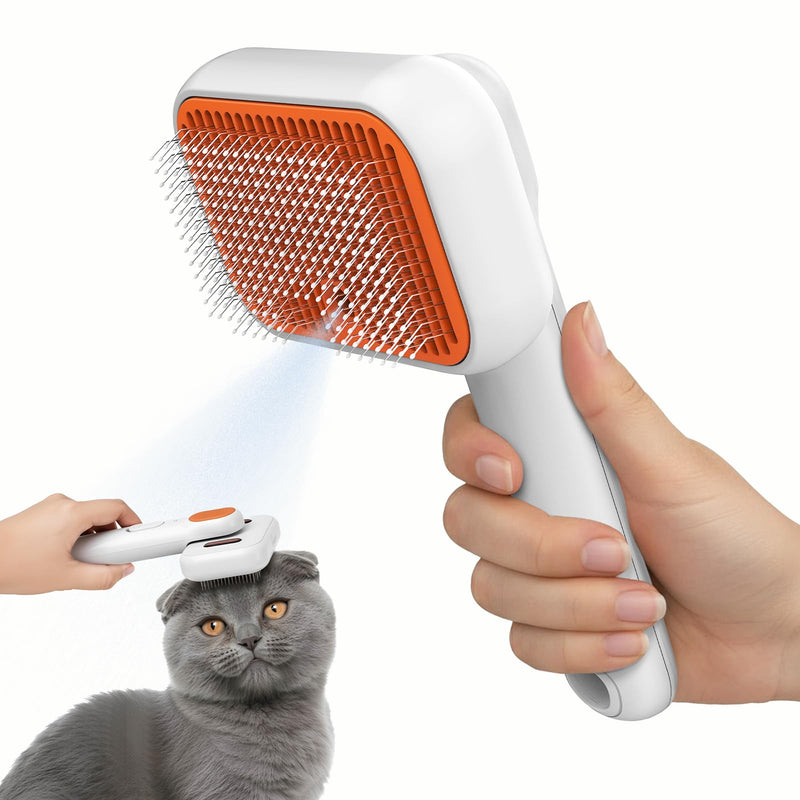 3-in-1 Cat Steam Brush with Mist Spray, Pet Grooming Deshedding Brush with One-Click Hair Release for Long & Short Hair Cats - PawsPlanet Australia