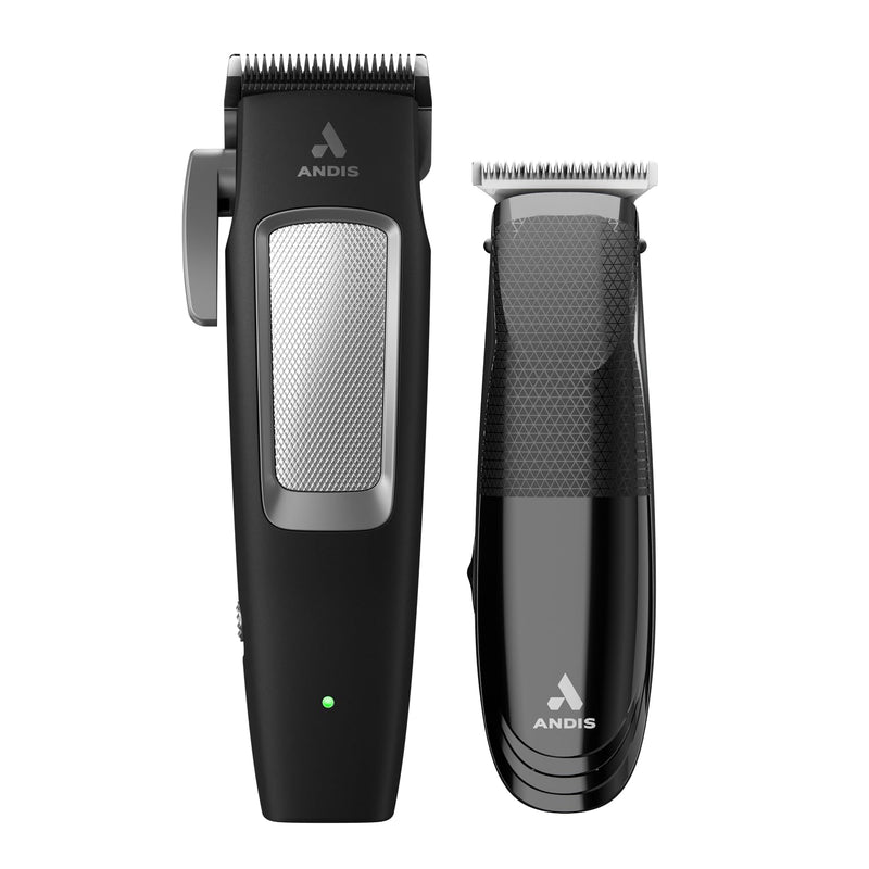 Andis 561506 inCRED Cordless Adjustable Hair Clipper & Close-Cutting T-Blade Trimmer Combo Set, 23-Piece Kit, Powerful Motor, Lithium-Ion Battery, Black - PawsPlanet Australia
