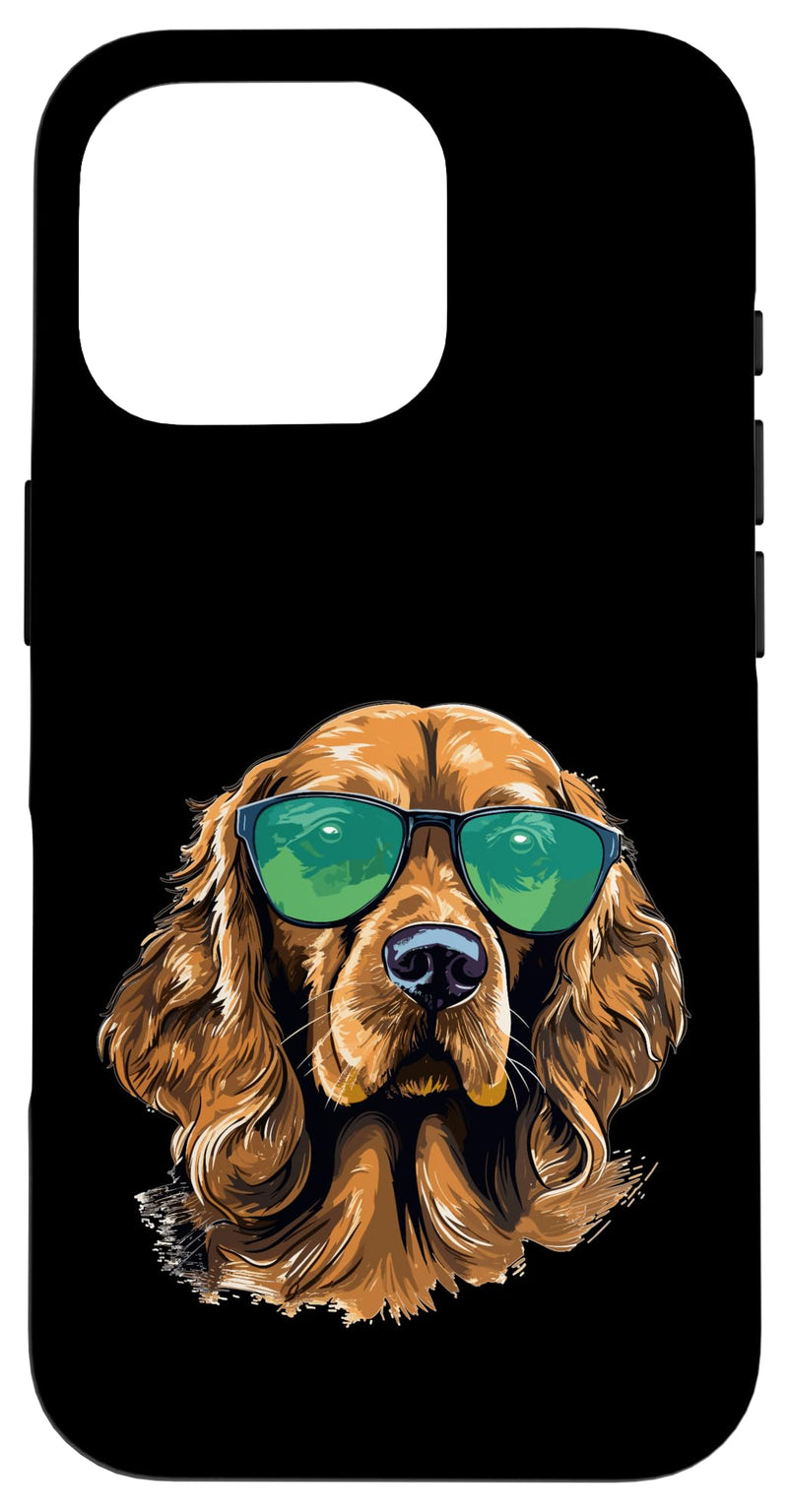 Cocker Spaniel Dog Breed Pet with Sunglasses Cute Graphic Case for iPhone 16 Pro