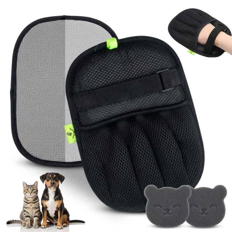 Pet Hair Removal Glove for Cats & Dogs, Five-Finger Electrostatic Pet Hair Remover Gloves, Reusable & Washable Magic Brush Pet Hair Removal Tool for Couch, Clothing, Carpet, Car Seat, Velcro Strap - PawsPlanet Australia