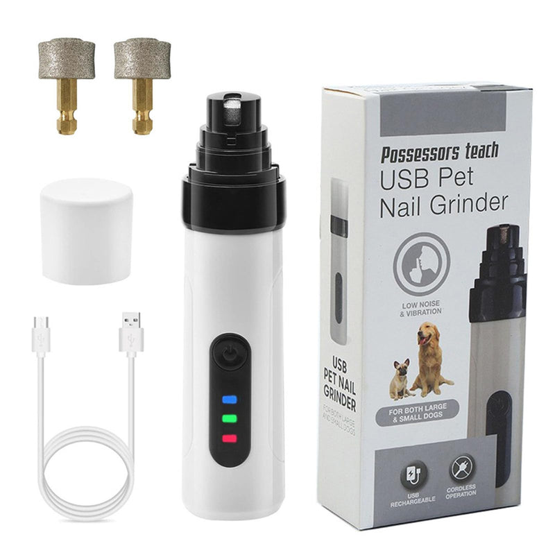Silent Groom Pro Nail Grinder with 3-Level Battery Indicator – Ultra-Quiet (<40dB) Electric Pet Nail Trimmer for Small & Large Dogs | 2-Speed (6050-7700RPM) & Quick Sensor |USB Rechargeable - PawsPlanet Australia