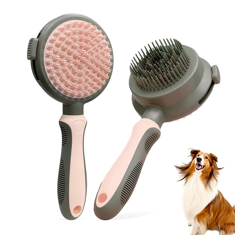 Pet Grooming Deshedding Brush for Dogs and Cats with Easy Clean Button, Professional Hair Removal Tool with Massage Tips,Easy Clean and Bath massage - PawsPlanet Australia