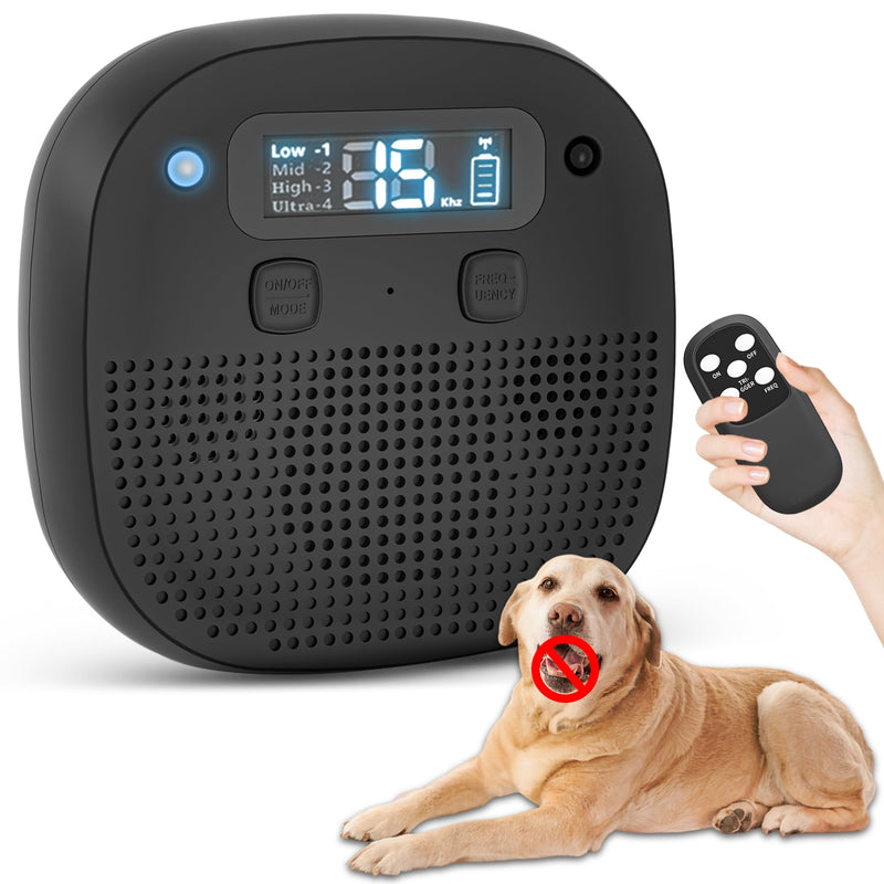 Tetra Ultrasonic Dog Bark Deterrent Devices, Rechargeable Anti Barking Device for Dogs with Sensor & 60ft Remote Control, Adjustable Bark Stopper Indoor Outdoor - PawsPlanet Australia