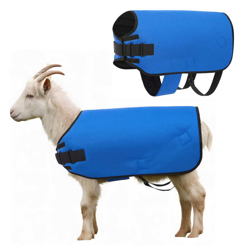 Weatherproof Goat Blanket for Winter Sheep and Calf Blanket Soft Fleece Lining Goat Coat for Show Goats, Pets & Livestock Adjustable Belly Straps for Secure Fit (Navy Blue,Size M) Navy Blue Size M