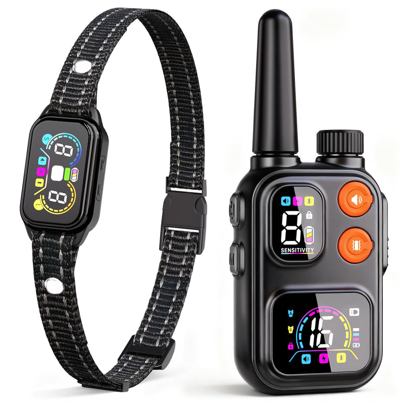 2-in-1 Dog Shock & Bark Collar with Remote – 4500FT Anti-Barking E Collars for Dog Training, IP67 Waterproof for Small Medium Large Breed (8-120Lbs) Black - PawsPlanet Australia